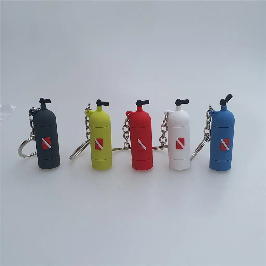 5pcs Novelty Mini Diving Tank Key Chain Holder Dive Flag Keychain