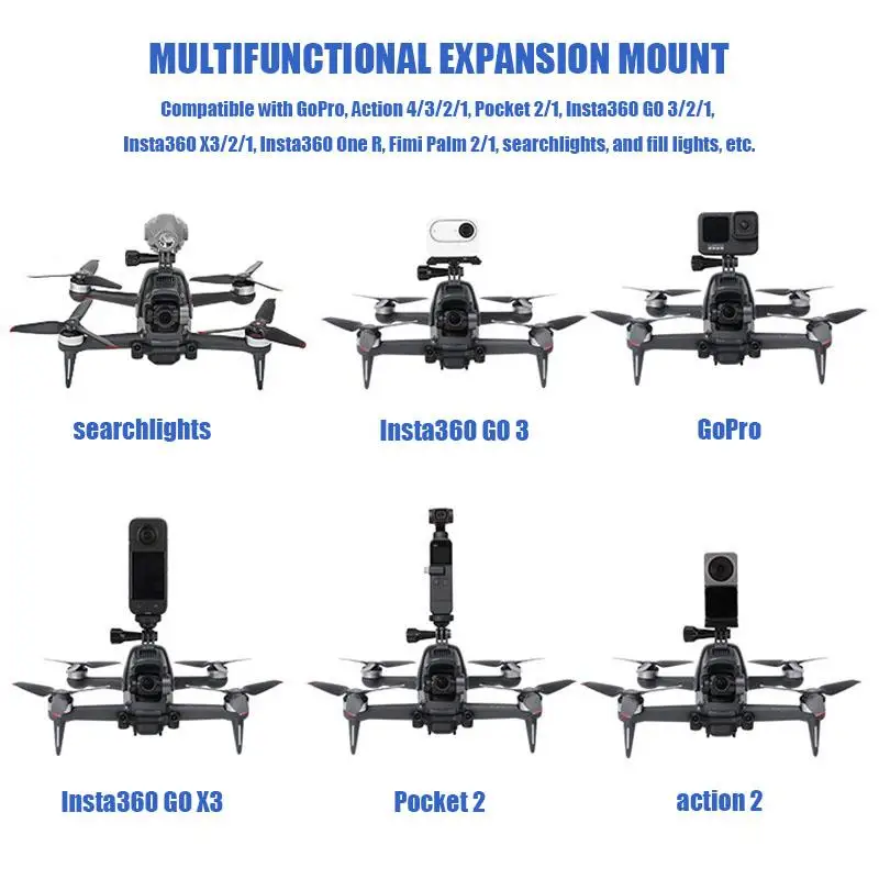 VOLODYMYR Camera Top Bracket for GoPro Sports Action Camera Adapter Mount Clamp Holder Fix Expansion Kit for DJI FPV Accessories