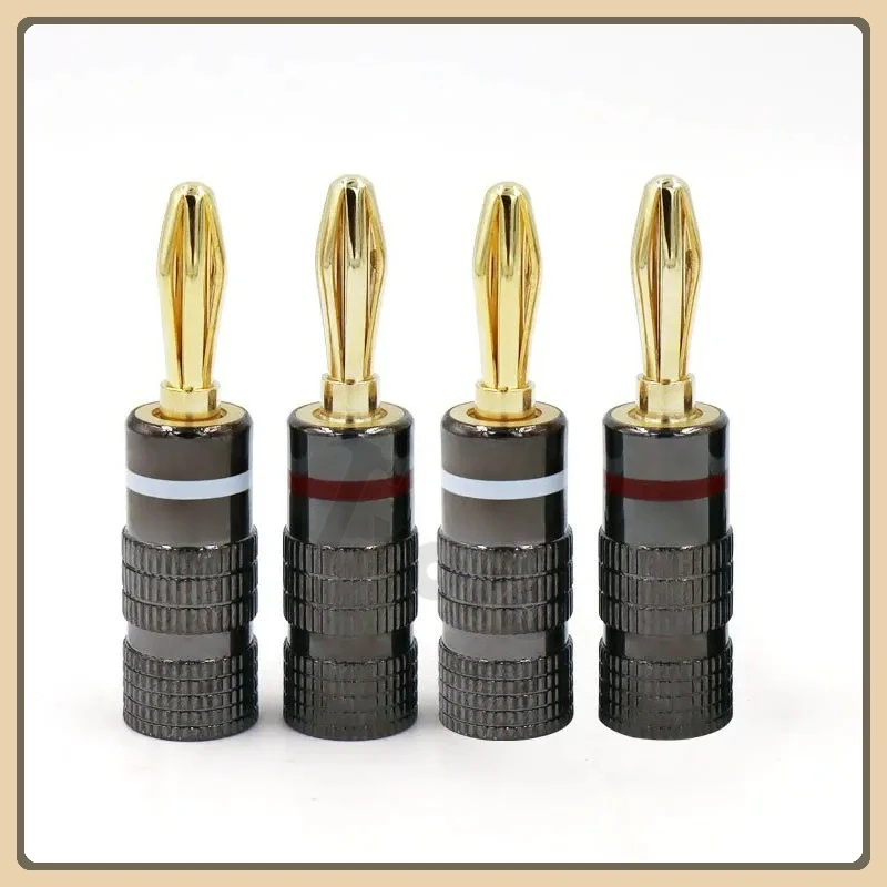 

4/8/12/16//24/36/40pcs Gun Metal BANANA PLUGS 24K Gold-plated 4MM Banana Connector with Screw Lock For Audio Jack Speaker Plugs