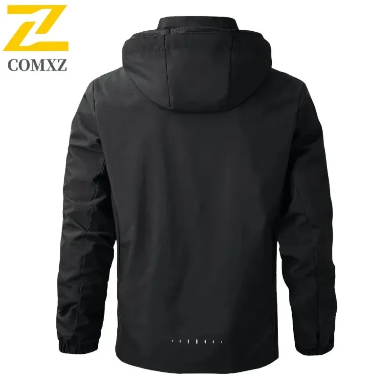 COMXZ رجالي 2025 طبعة جديدة سترة رياضية خفيفة الوزن تصميم مريح بقلنسوة لصيد الأسماك والعمل سترة واقية مقاومة للماء #2