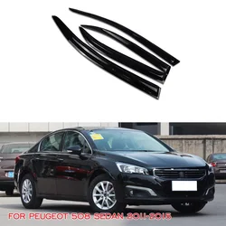 Weathershields For Peugeot 508 Sedan 2011 2012 2013 2014 2015 Side Window Deflector Car Door Visor Wind Shields Sun Rain Guards