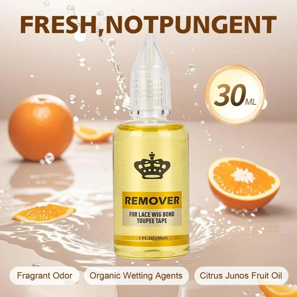 30 مللي مزيل أصفر للشعر المستعار الدانتيل شريط لاصق لاصق واضح مزيل المذيبات لصالون أو مزيل المنزل لنظام غراء شعر مستعار #3