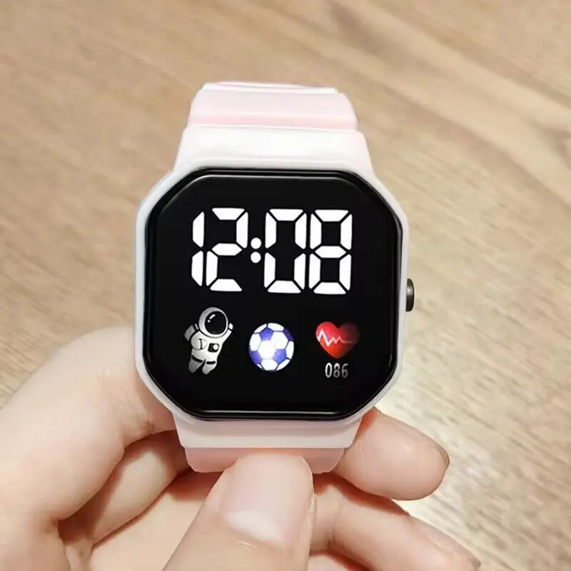 2024 New LED Electronic Watch Rainbow Square Waterproof Digital Outdoor Sports Students Watch Electronic Watch Relogio Feminino - Image 4
