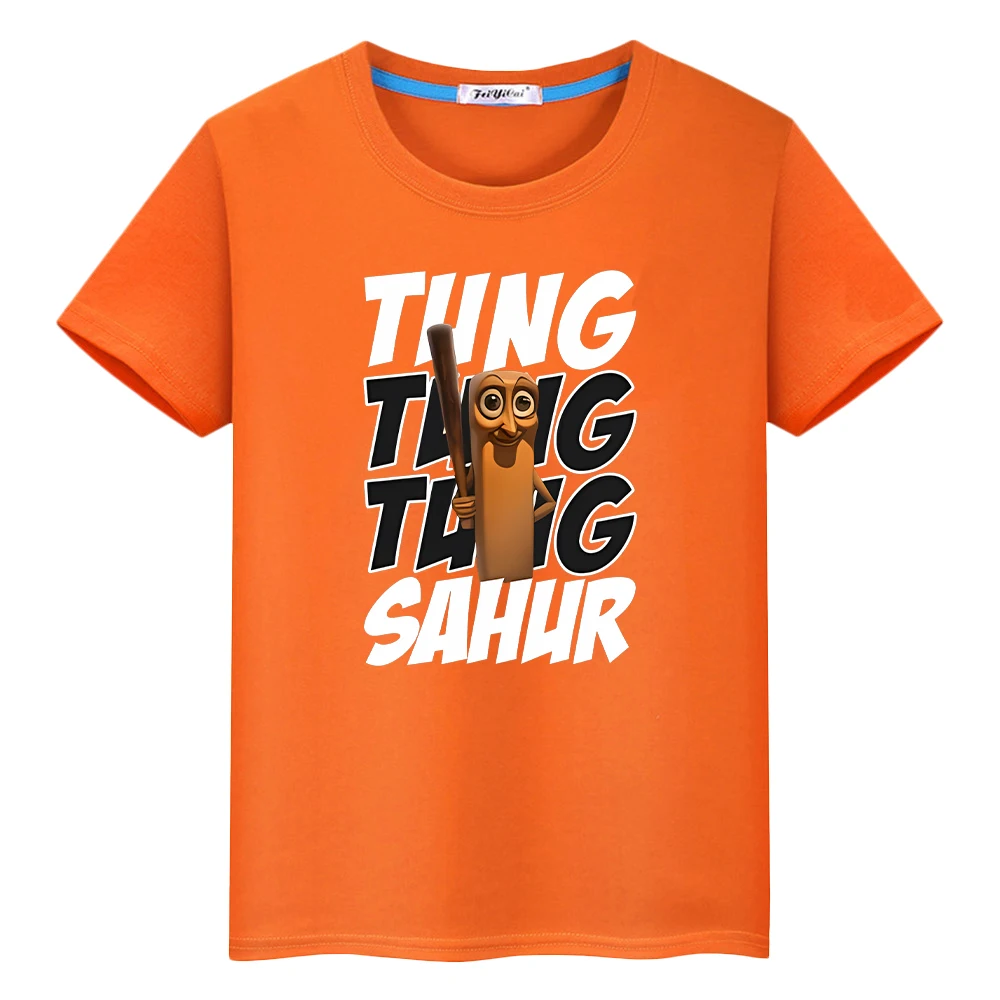 تي شيرت للأطفال الأولاد 10 سنوات 100% قطن تي شيرت y2k تونغ تونغ صحور مطبوع عليه رسوم كارتونية تي شيرت أنيمي قصير لطيف ملابس أطفال بناتي #5