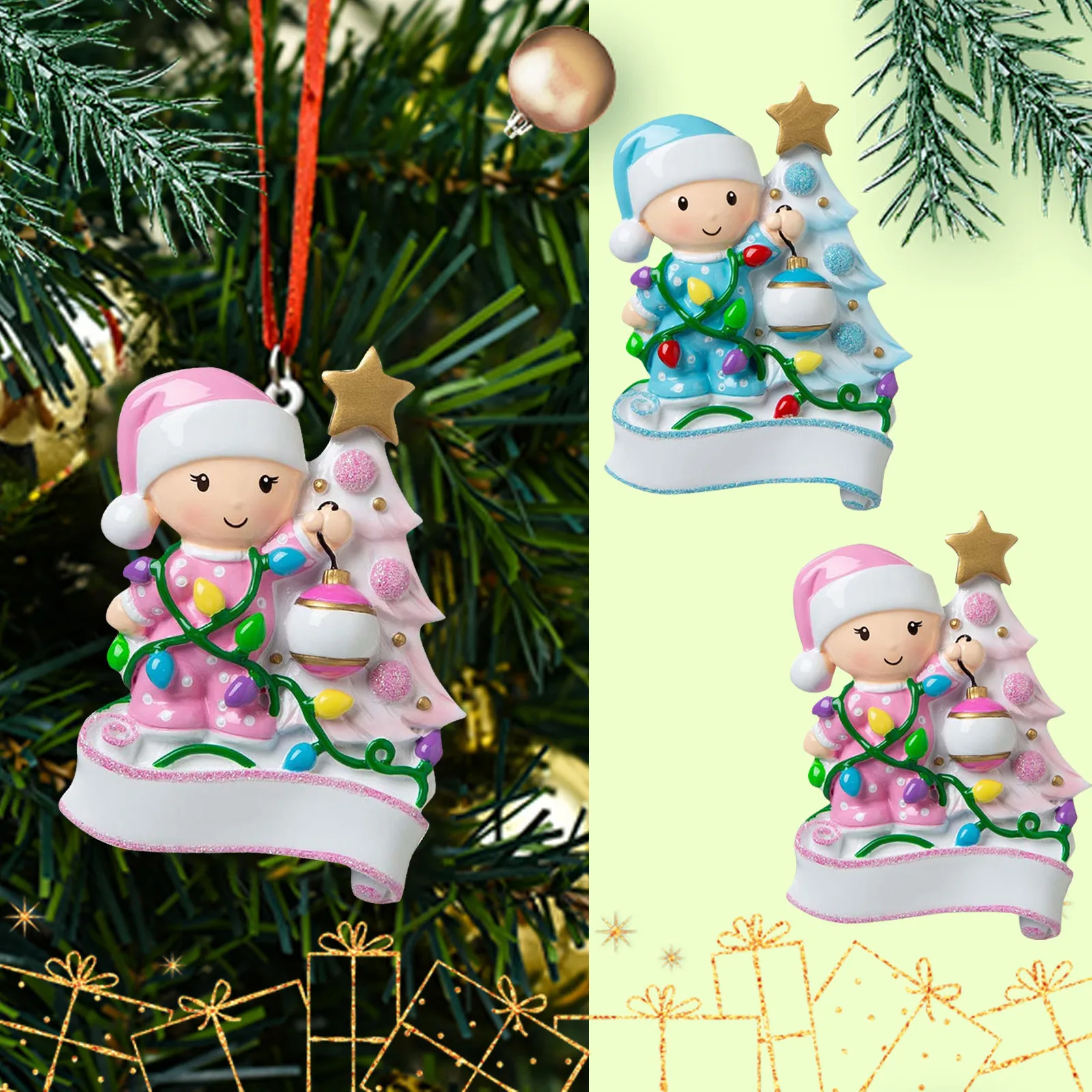 2024 Christmas Personalized Baby Resin Pendant Accessories christmas decorations suministros navideños decoración hogar navidad