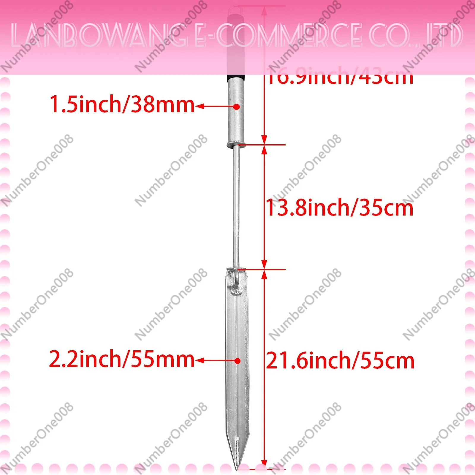Galvanized Angle Steel Beach Anchor, Marine Boat Mooring Spike Sand Screw Anchor for Sand and Beach Docking, Marine Hardware