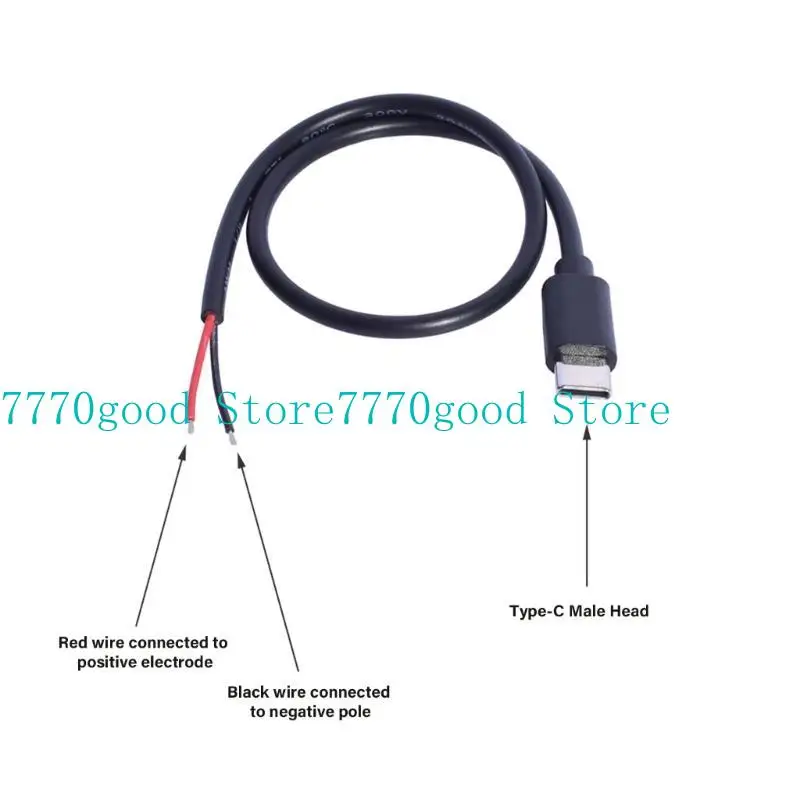31BA USB C đến 2Pin Cáp dây trần 30cm 15w cho các ứng dụng sạc đơn giản