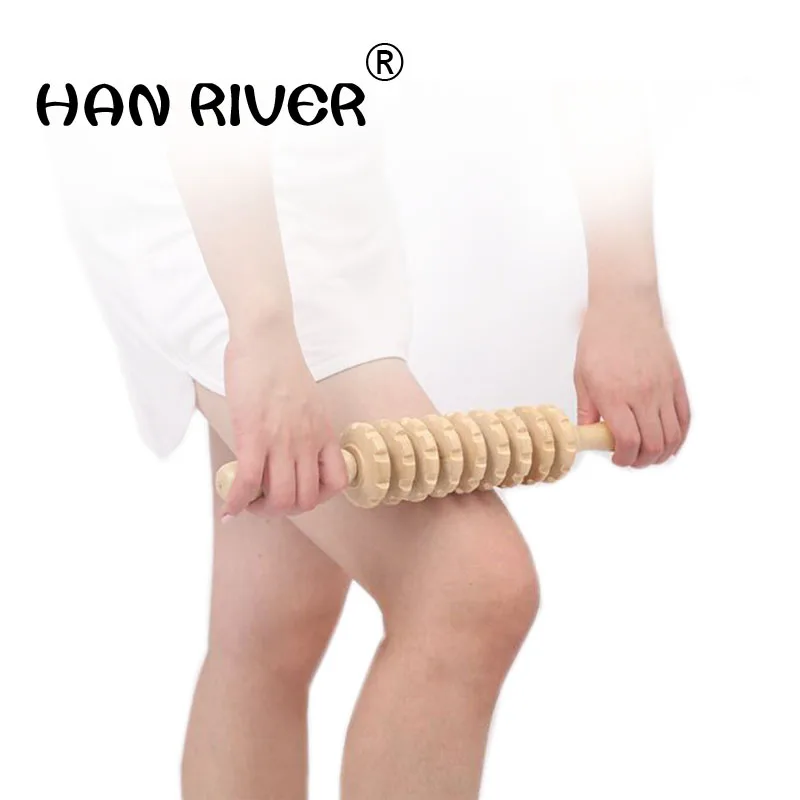 

meridian shaft rod full-body massage stick rolling back massage lamented the waist neck leg Wooden full-body massage stick