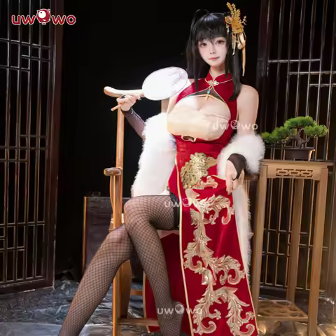 IN STOCK UWOWO Taihouu Cosplay Game Azurr Lanee Taihouu Phoenix's Spring Song Cosplay Costume Qipao with shawl Halloween Costume