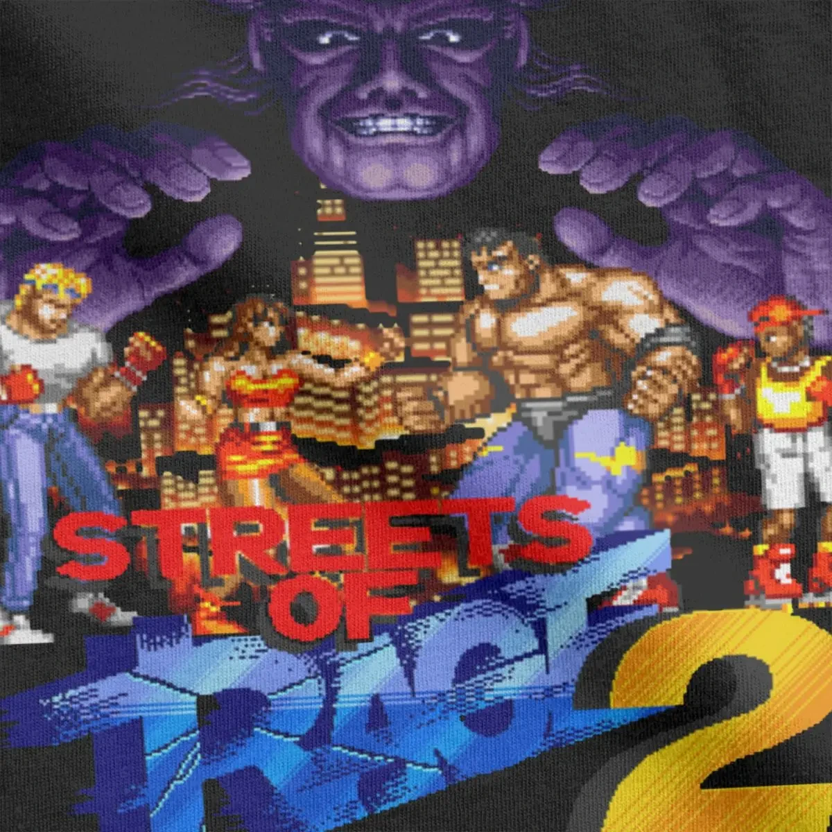 Streets of Rage 2 Men Women\'s T Shirts Genesis Vintage Game Tee Shirt Short Sleeve O Neck T-Shirt Cotton Plus Size Clothing