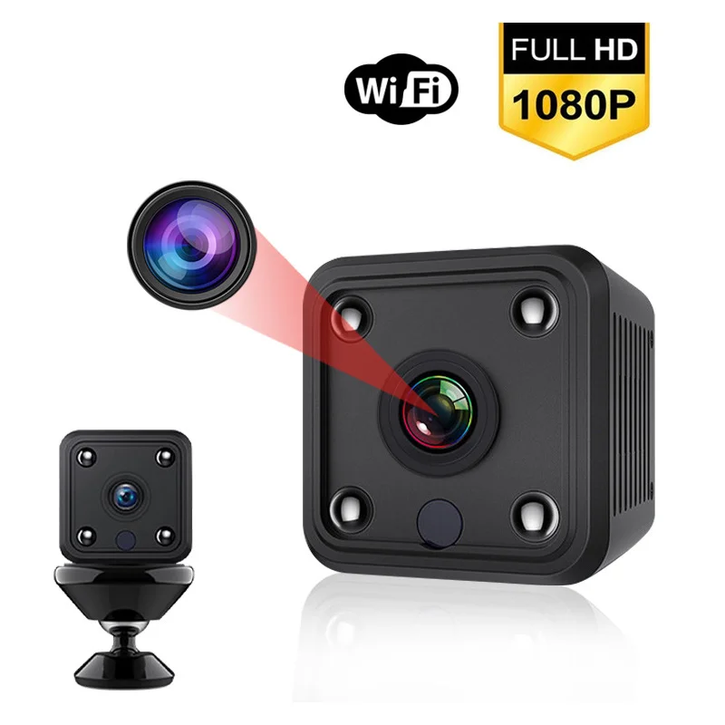 Caméra de surveillance intérieure à distance WiFi, HD 1080P, vision nocturne infrarouge, mouvement, sans fil, résistant à 360, rotatif, rapide