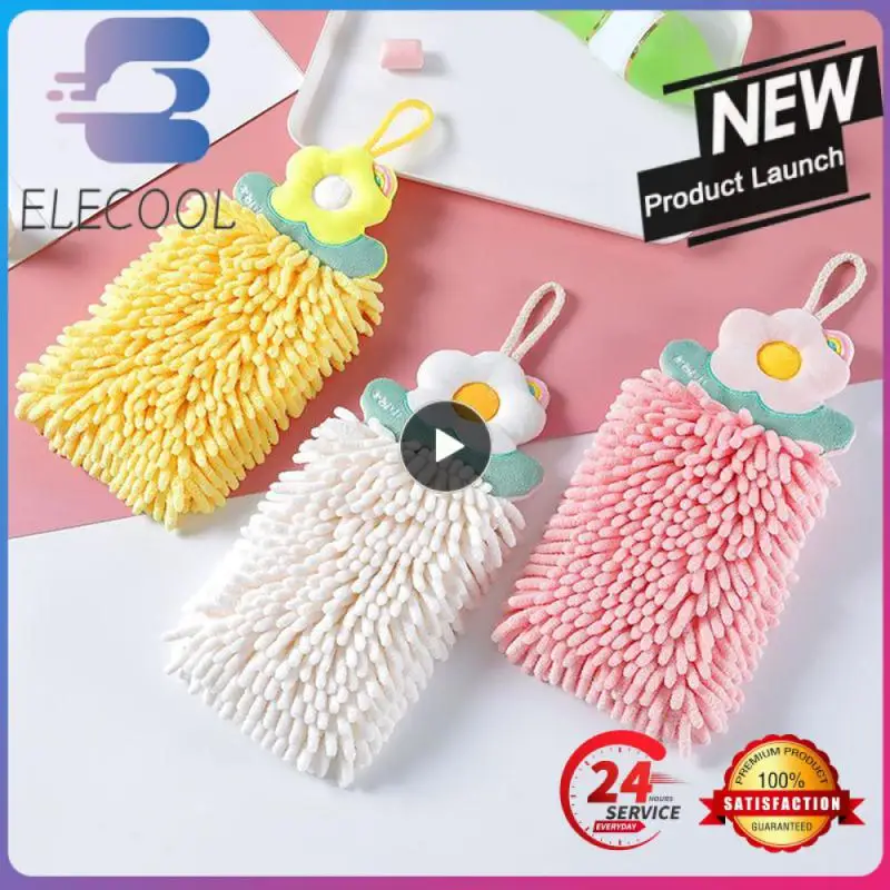 Wall-Mounted Wipe Hand Towel Super Absorbent Fast Drying Chenille Cleaning Cloth Kitchen Bathroom Supplies