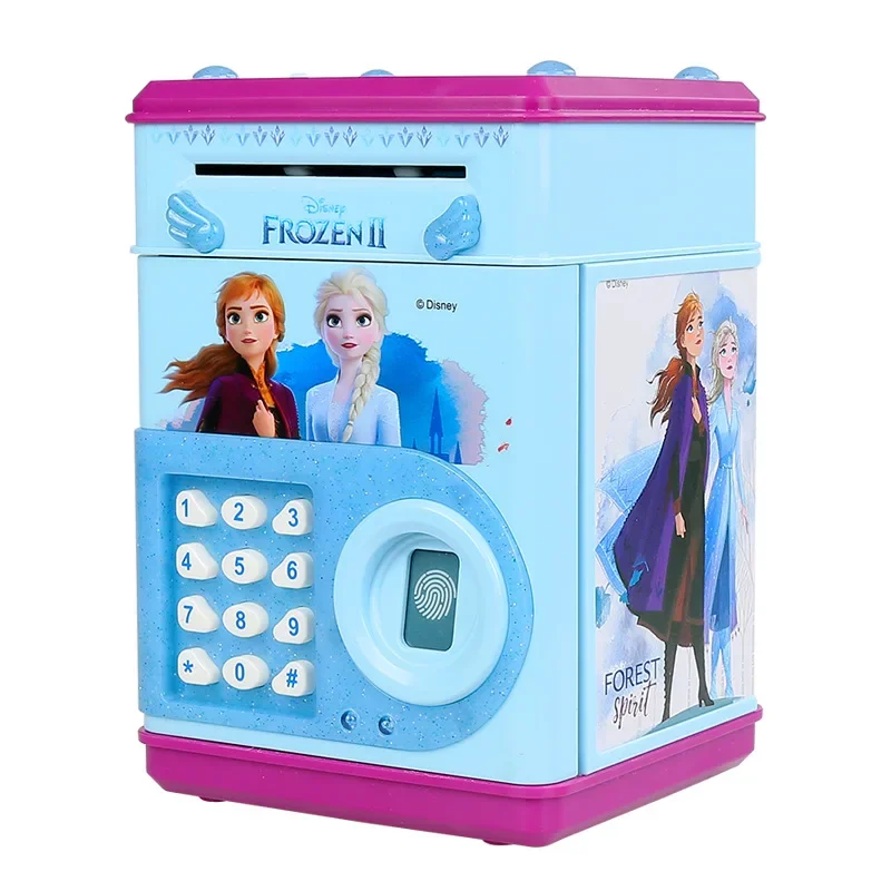 Disney girls frozen fingerprint piggy bank princess elsa password box storage tank girl safe gift toy