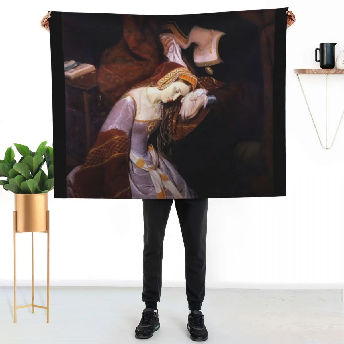 Anne Boleyn in the Tower by Edouard Cibot | The six Throw Blanket Furrys Luxury Brand Bed Fashionable Furry Blankets