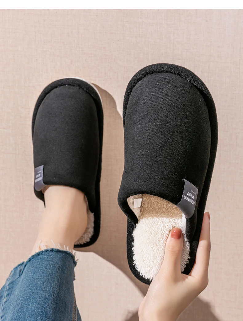 Winterwarme Hausschuhe für Herren, rutschfeste, weiche Schuhe, bequeme flache Hausschuhe für den Innenbereich, Schlafzimmer, Plüschhausschuhe, Schlafzimmerschuhe für Damen – Detail 13