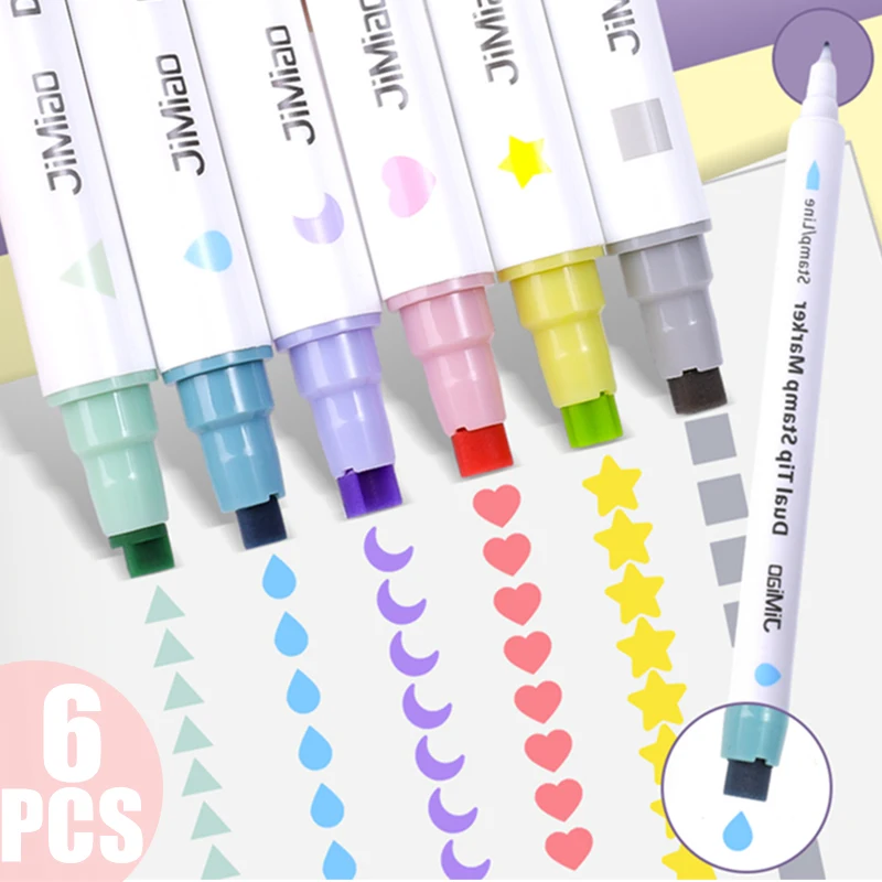 quick dry seal double ended marcador marcador marcador aquarela graffiti pen papelaria kawai coreano material escolar e de escritorio 61 pcs 01