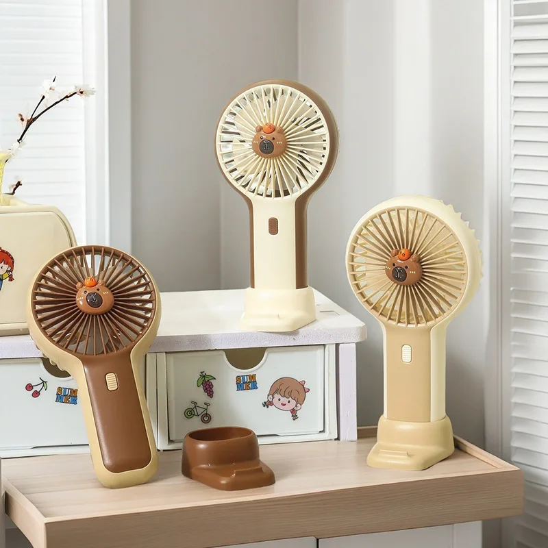 الحد الأدنى المخفية حامل سطح المكتب المحمولة مروحة صغيرة ثلاث سرعات عالية طاقة الرياح طالب الصيف السفر مروحة محمولة