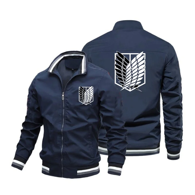 

2026 Men's New Stand up Collar Threaded Cuff Zipper Baseball Jacket Fashion Windproof and Waterproof Flight Jacket