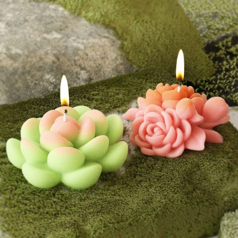 Flexible Silicone Mold 3D Flower Shaped Molds Scented Aromatherapys Making Mould Handmade Desktop Ornament Mould R3MC