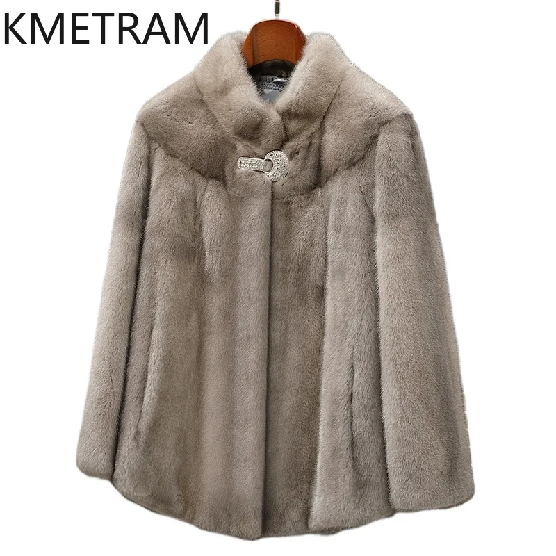 Real Mink Fur Coat Women Cropped New in Outerwears 2024 Winter Clothes Woman Trending Fashion Warm Fur Jacket шуба женская