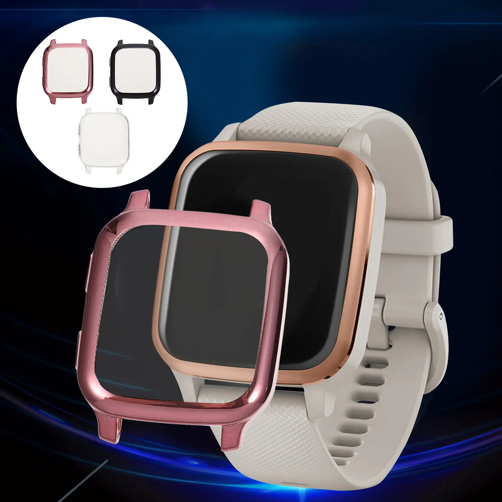 

3Pcs Fashionable Tpu Watch Protective Case Anti Collision Smartwatch Cover with Easy Install Removal for Daily Wear Decor