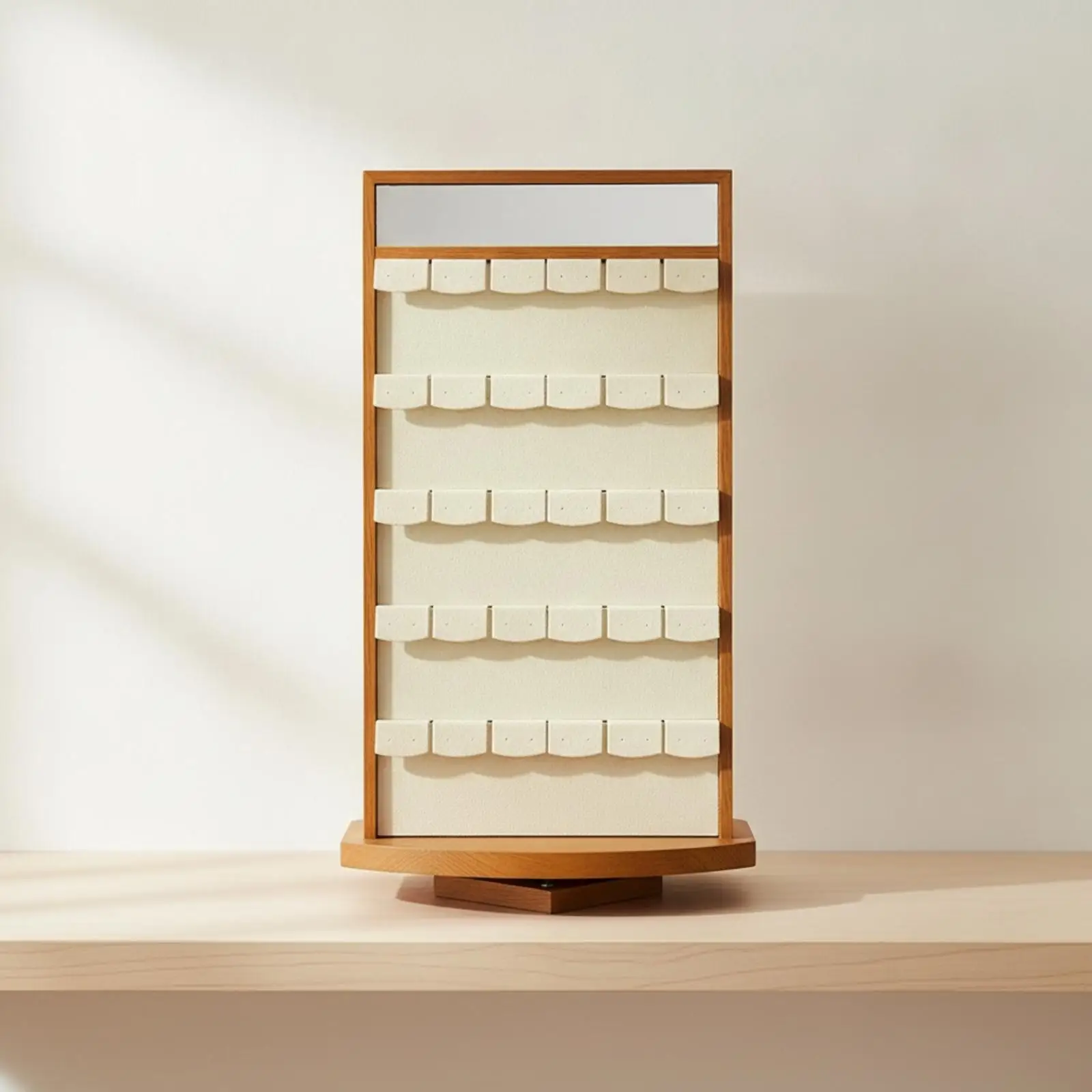 Earring Display Stand Featuring Mounts Wood-Look for Boutique Owners