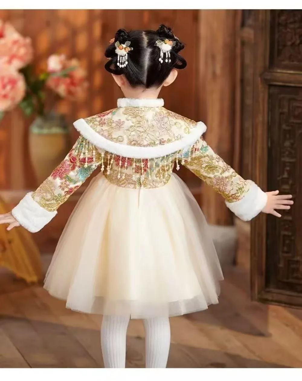 Chinese New Year Dress Girl Hanfu Festival Outfit Retro Chinese Ancient Costumes Kids Traditional Clothes