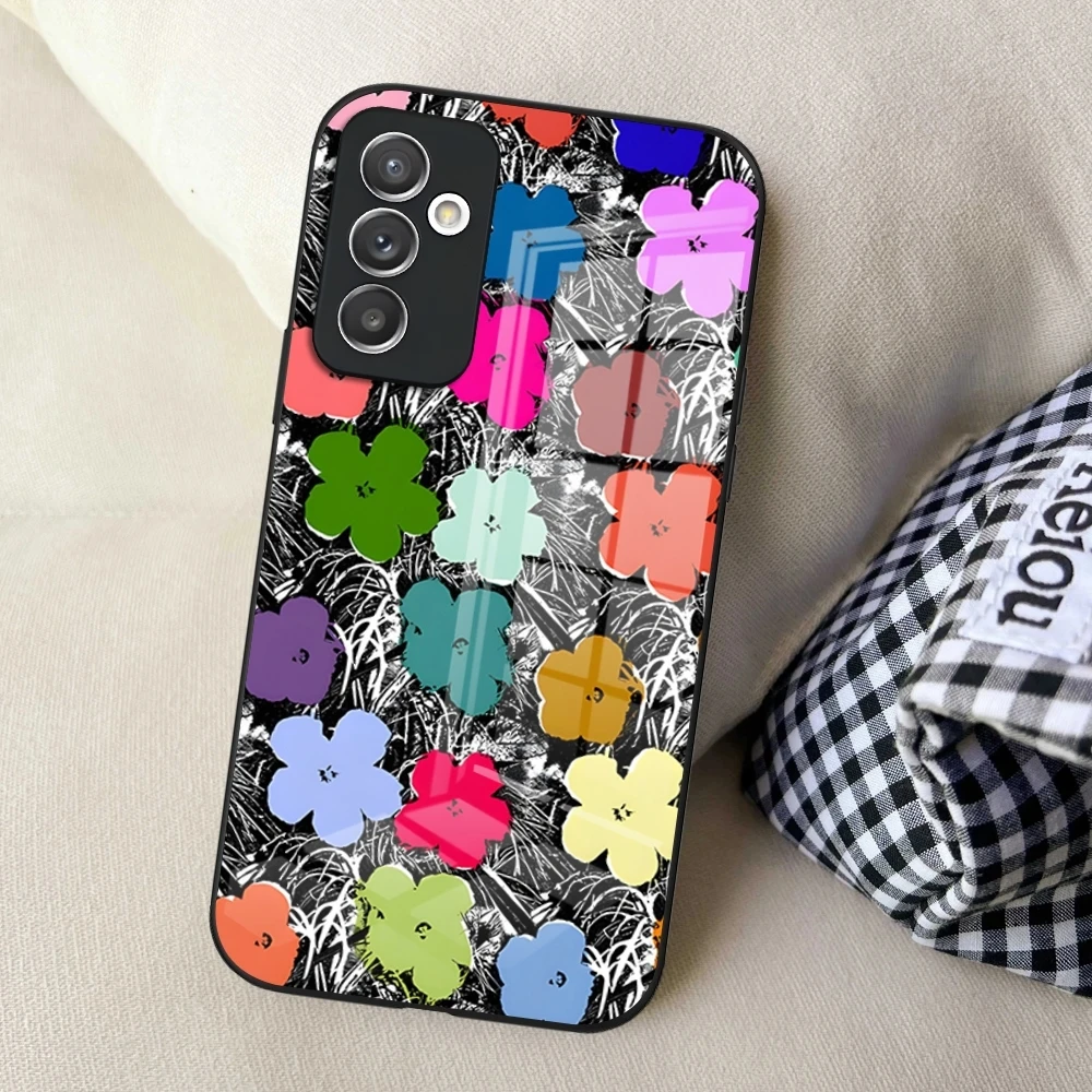 Selubung telepon Warhol Andy, untuk Samsung S24 Ultra S23 S22 S20 Fe S21 Plus Galaxy A54 A34 A24 A53 Cover kaca