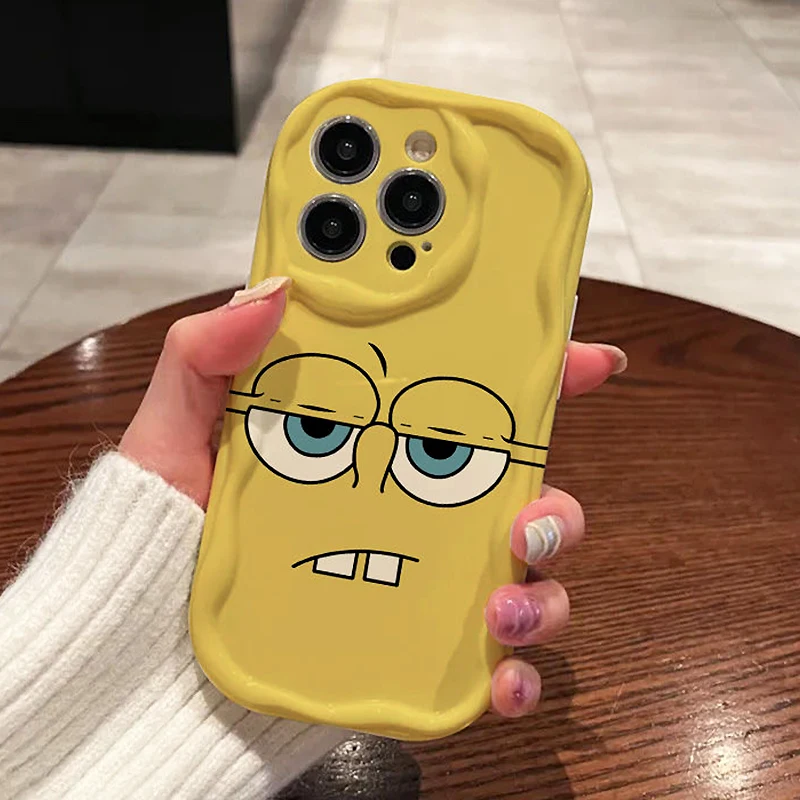 Custodia SpongeBobs Wave per Samsung Galaxy S25 S24 S23 S22 S21 Ultra Plus S20 FE A73 A72 A71 A56 A55 A54 5G A52 A52S A51 4G Cover