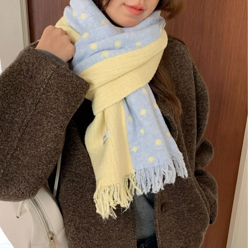 2026 New Women Korean Style Winter Scarf, Thickened Warm Neck Versatile Neck Warmer Shawl