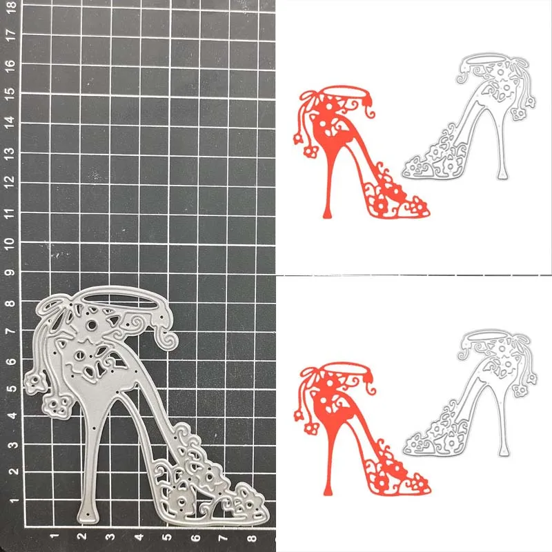 

High Heels Lace Metal Cutting Dies Stencil Scrapbook Album Stamp Paper Card Embossing Decor Craft Knife Mould