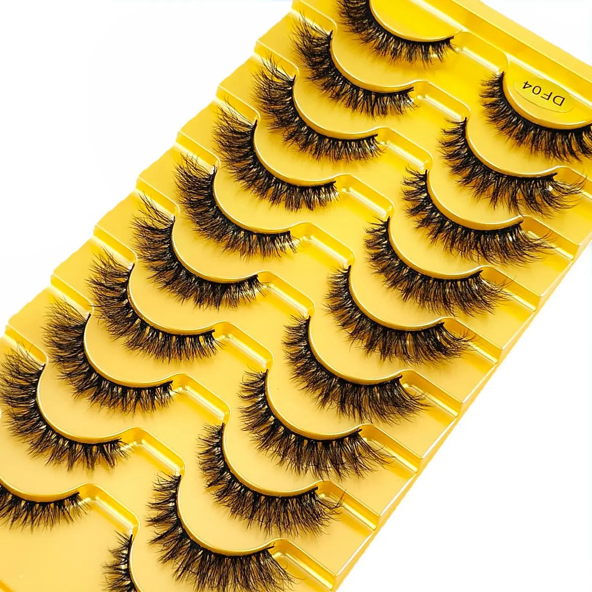HBZGTLAD 10 Paar falsche Wimpern, Katzenauge, flauschige künstliche Nerzwimpern, dünne Wimpern, dramatische lange, dicke Volumen-Nerz-Falsche Wimpern – Detail 7