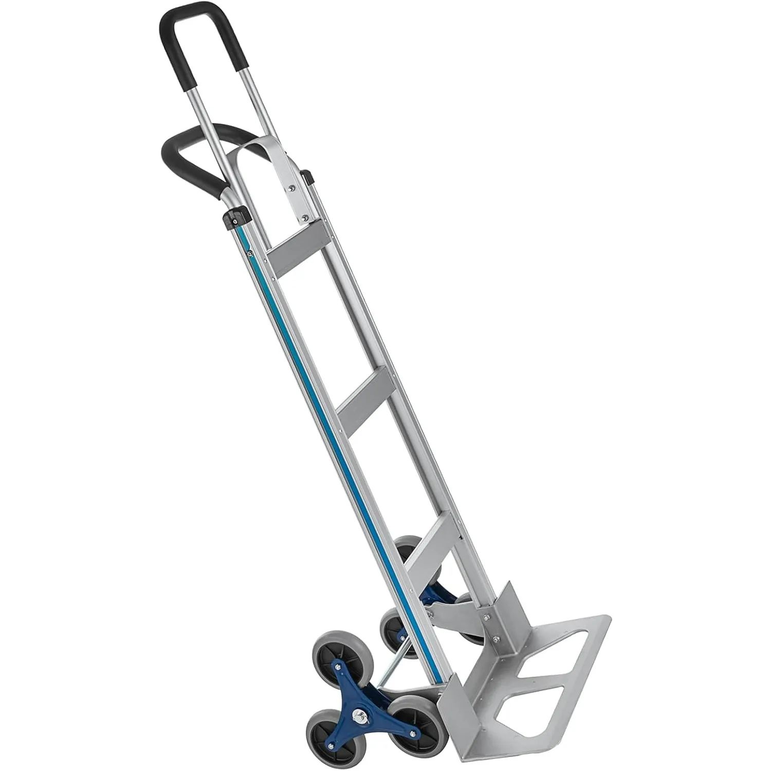 

2 in 1 Aluminum Hand Truck 650 lb Capacity, Heavy Duty Stair Climbing Cart Convertible Hand Truck and Dolly with Loop Handle