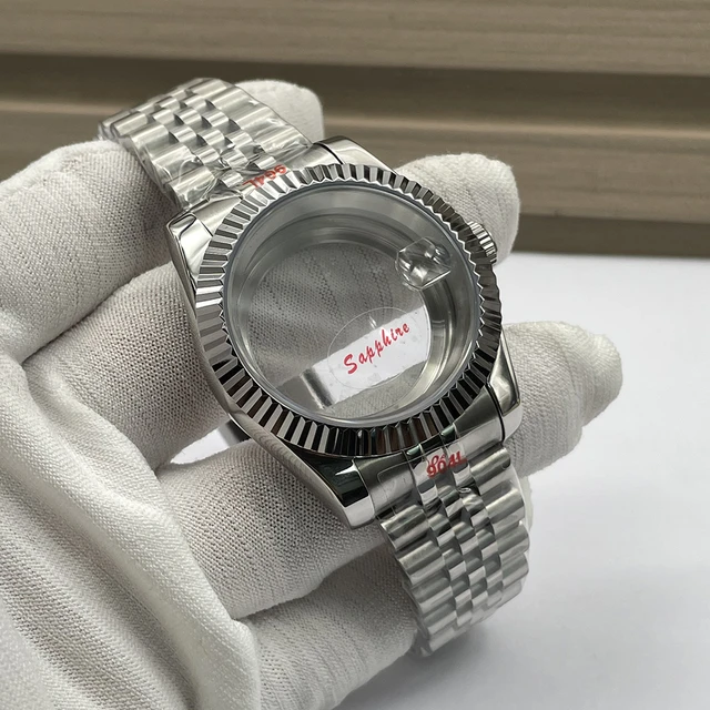 Datejust Stainless Steel 40mm Watch Case Kits Fit to NH35 NH36 Movement Adjustable Jubilee Bracelet Sapphire Crystal High end AliExpress