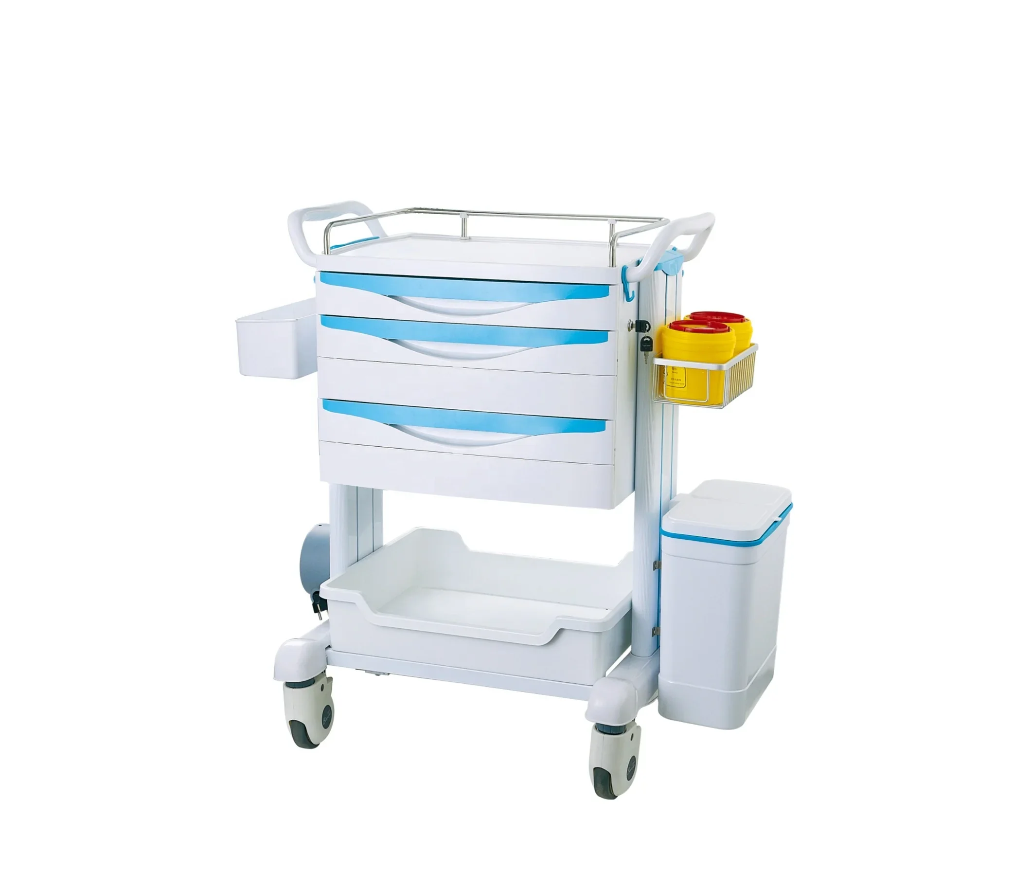 

Medical Emergency 3 Drawers Resuscitation Medicine Trolley For Hospital And Clinic