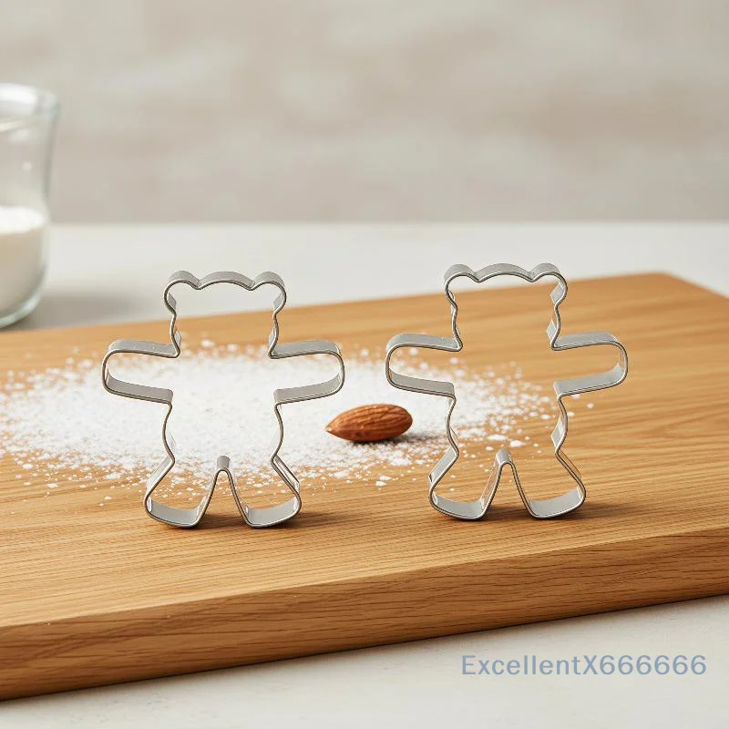 Cute Bear Cookie Cutters Stainless Steel Baking Festive Biscuits Molds - Suitable For Christmas Cake Pastry Dessert Cookie Tool