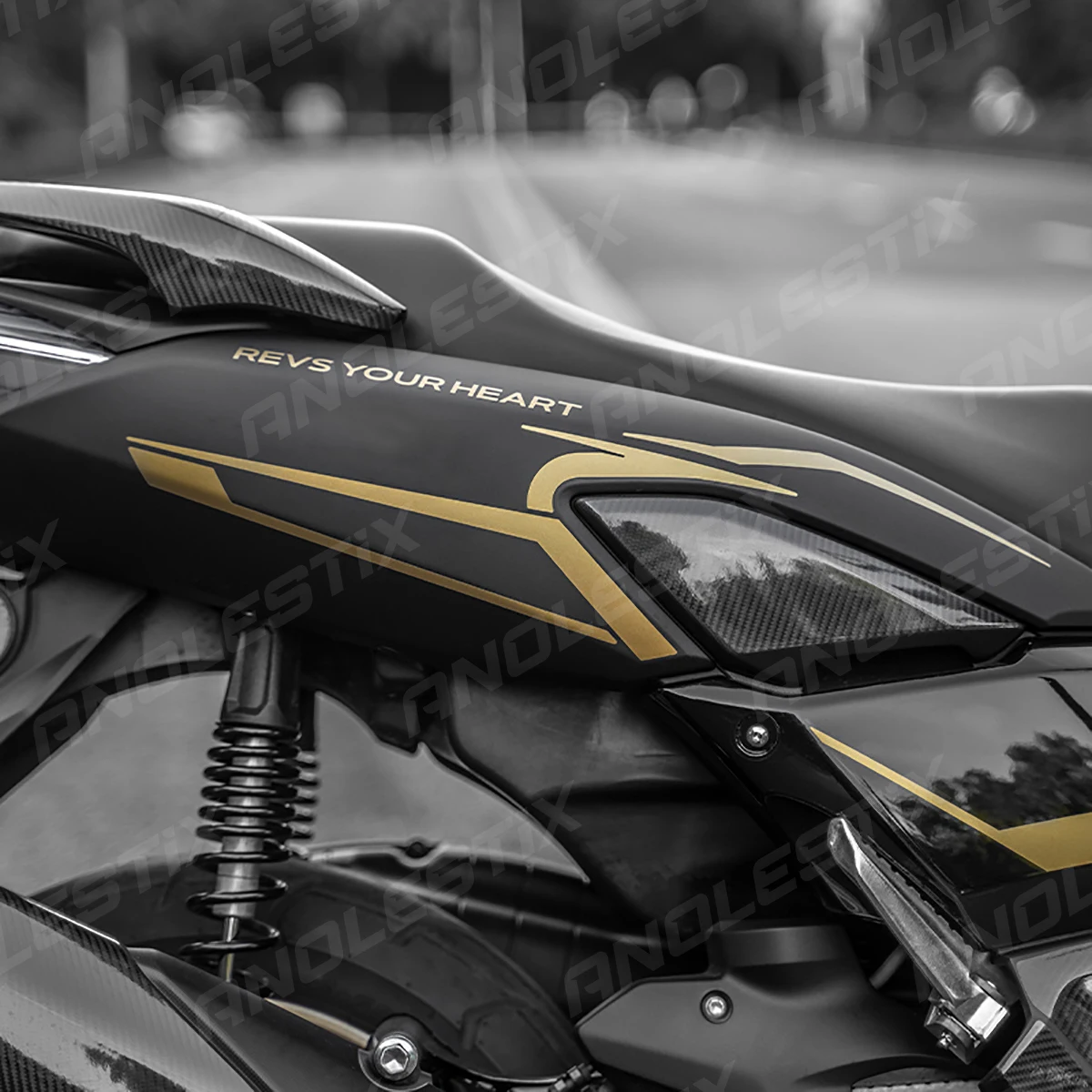 AnoleStix-Autocollants de Décoration Imperméables pour Carrosserie de Moto, Coussinets Précieux de Carénage, Décalcomanies Givrées pour YAMAHA NMAX 155