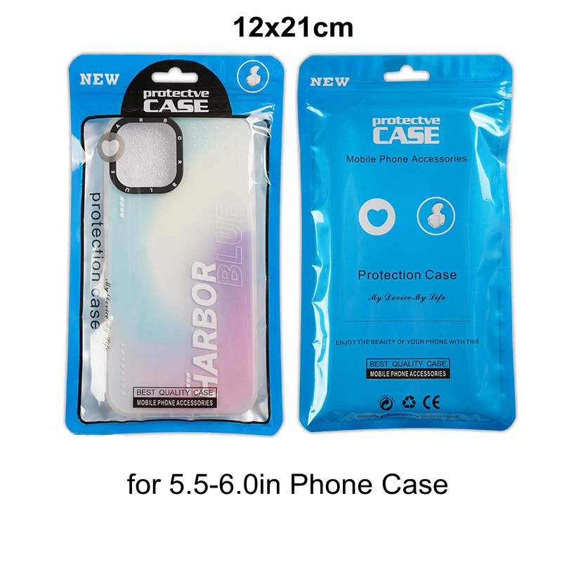 500Pcs 12x21cm 11x19cm 13.5x24cm 10x18cm Plastic Zip Lock Cell Phone Case Charging Cord Packing Bags Sealing Pouch Bag