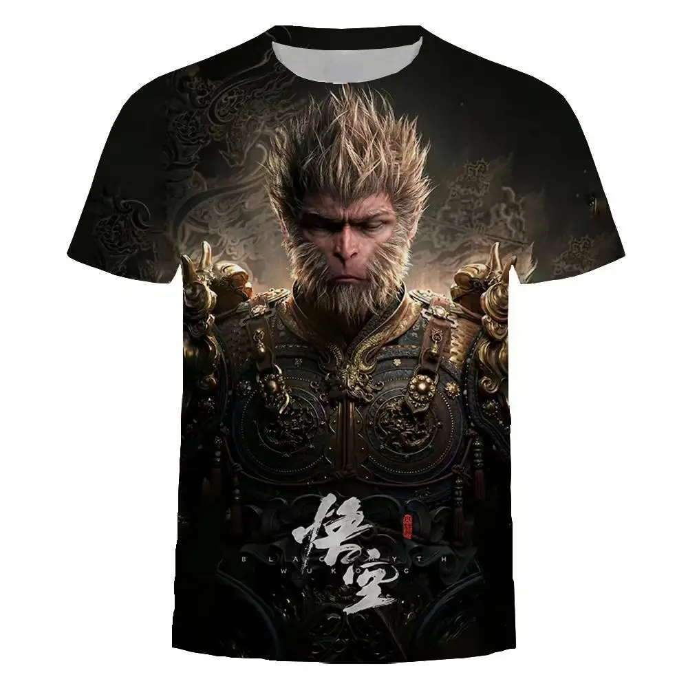 Game Black Myth: Wukong 3D Print T Shirt Short Sleeve Summer Top Cosplay T Shirt Quick Dry Breathable Top for Women and Men