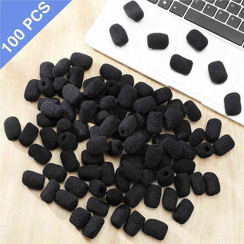AEF6-400 Pieces Mini Foam Microphone Windscreen Mic Cover Foam Protection For Small Lapel And Headset Microphones