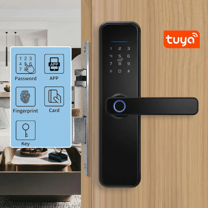 Tuya Zigbee Alexa Voice Control Door Lock Intelligent Security Lock Encryption with Keys IC Cards Smart Life Control