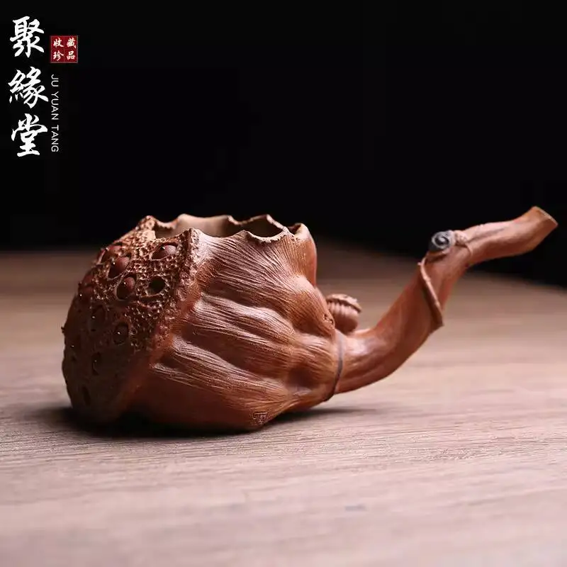 Yixing Original Purple Clay Lotus-Shaped Fair Divider, Pot By Renowned Master Xu Hailong, Cup, Kung Fu Tea Set