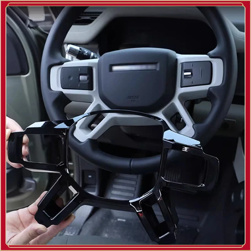 For Land Rover Defender 90 110 Black Edition Modification Accessories L663 Carbon Decorative Trim ABS Steering Wheel Frame Cover