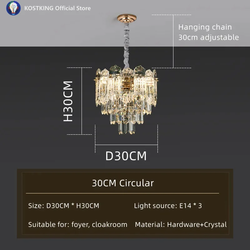 2026 جديد ضوء السقف الراقية الفاخرة كريستال الثريا غرفة نوم غرفة المعيشة قلادة فيلا قاعة الضوء الرئيسي إضاءة غرفة الفندق