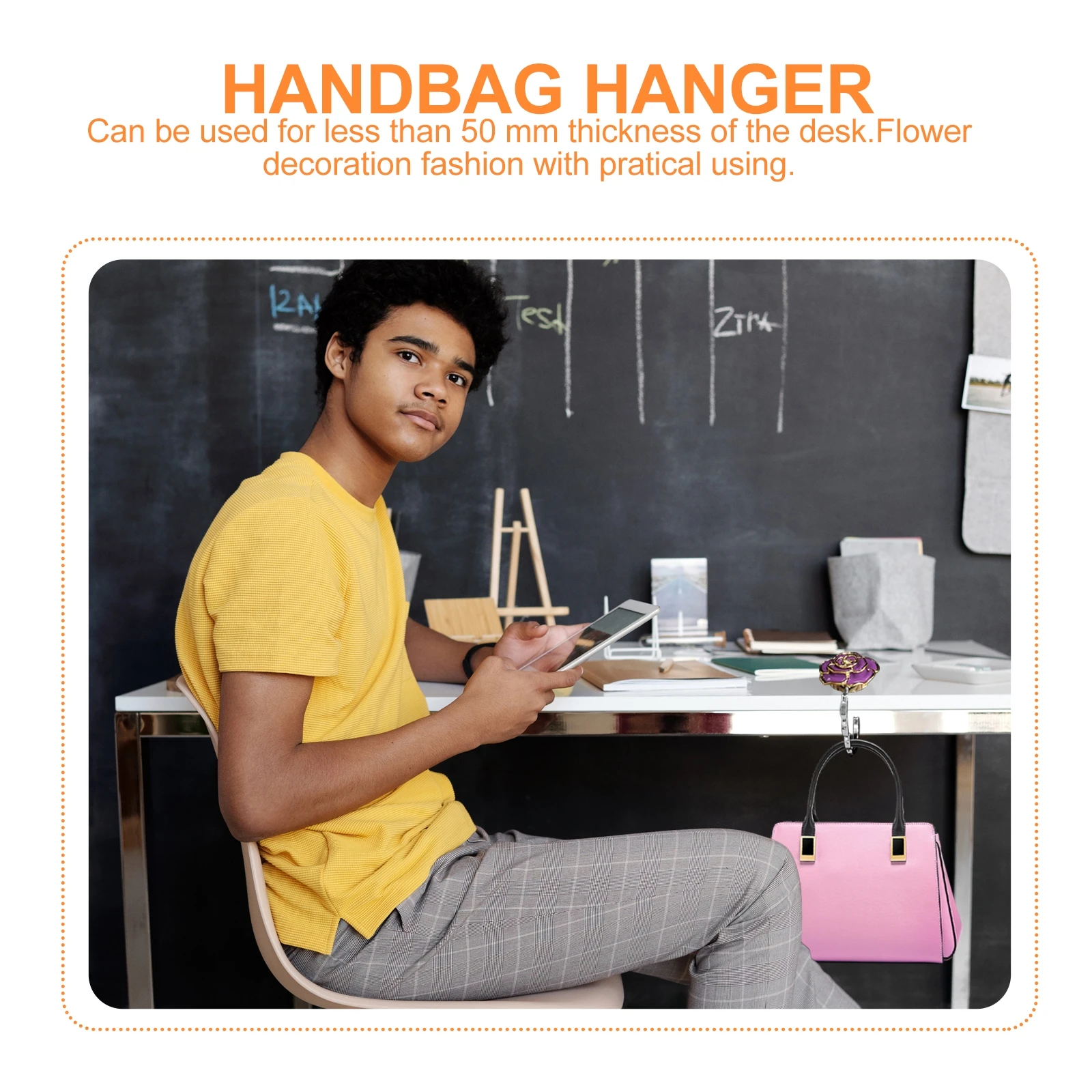 

Lock Hanger Table Bag Holder Flower on The Go Purse Cute Hook Portable Coat Desk Hooks Hanging Bags Handbag Miss for