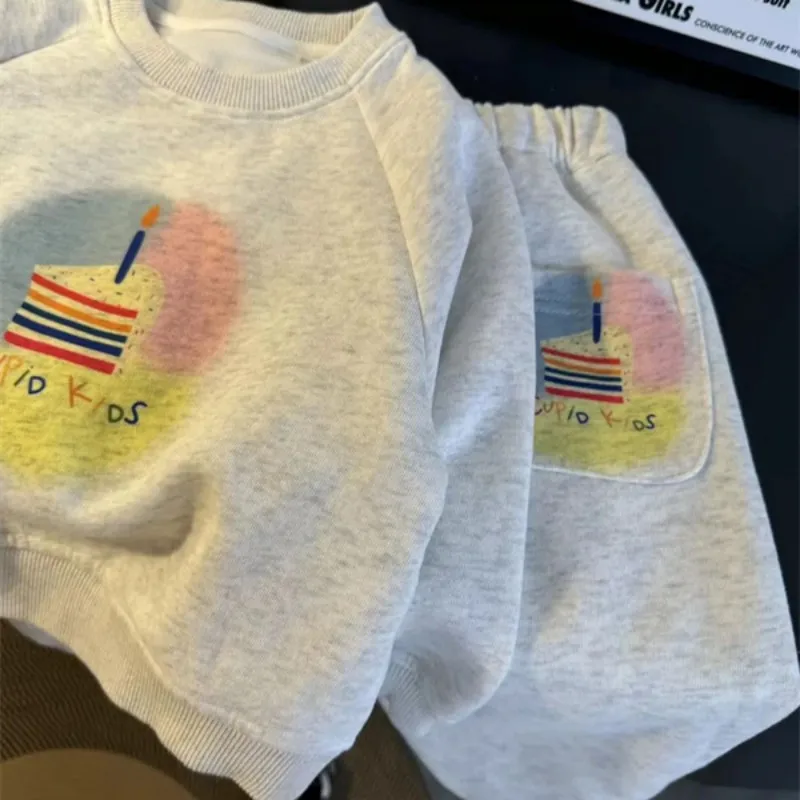 الفتيان الفتيات مبطن مجموعات الطفل بدلة دافئة الاطفال القطن بلوزات + السراويل 2 قطعة ملابس الخريف 2025 ملابس الأطفال لطيف 1-10 سنوات #5