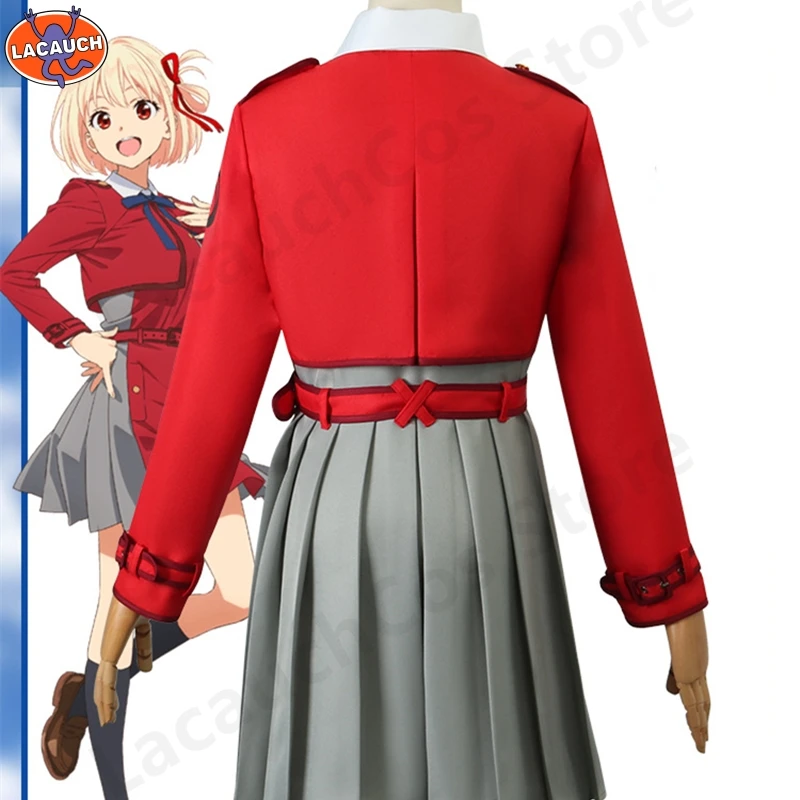 コスプレ衣装 Lycoris Recoil 西木ギチサトアニメレッドガールエージェント JK 制服ドレス衣装井上タキナかつらハロウィン女の子