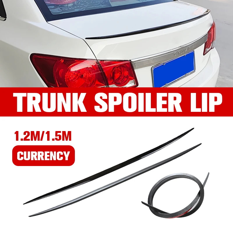 ​​Universal Soft Car Spoiler Sticker Trim Trunk Wing 1.2/1.5m Black Bonnet Hatch Gate Lightweight Lip PU Roof Flexible New