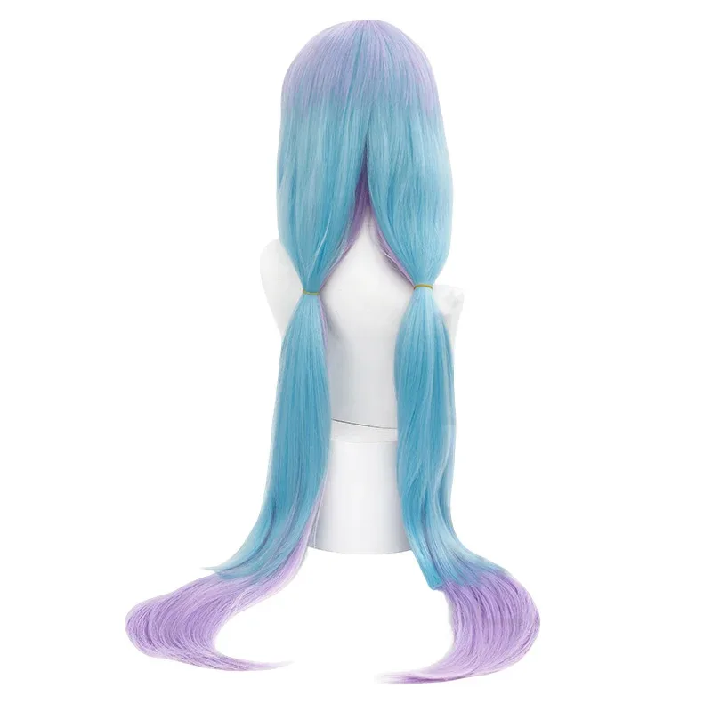 게임 Path to Nowhere 하멜 코스프레 가발 100CM 블루 퍼플 내열성 합성 머리 할로윈 파티 애니메이션 코스프레 가발+가발 모자