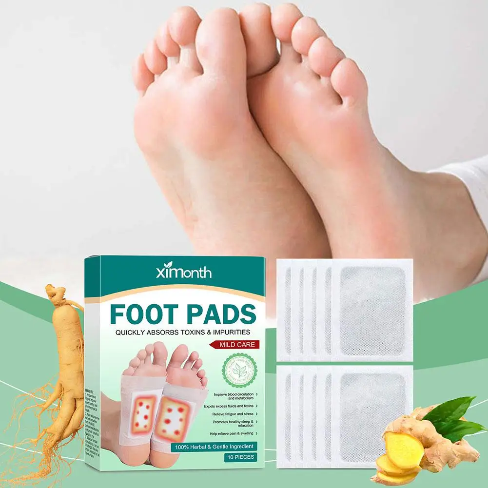 10 pezzi Patch per piedi Deep Detox Relief Stress migliora lo strumento per la cura dei piedi della toppa del piede del sonno per uomini e donne